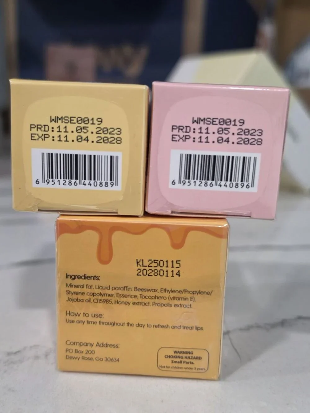 Bee Balm Propolis Lip Balm With Honey & Cherry Blossom Lip Masks 3 Pack